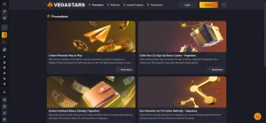 the current Vegastars Australia promotions page