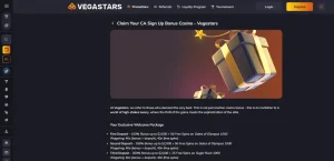 the current Vegastars Australia welcome bonus promotion